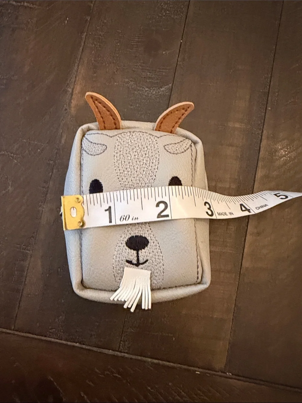 Kids Gray Goat Coin Purse with Tassel Detail
